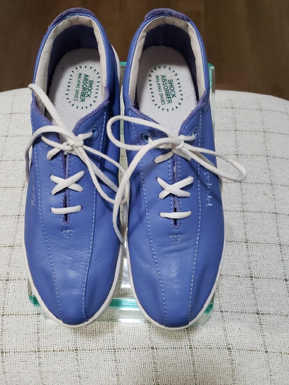 Blue Women's Lace-Up Comfort Sneakers with Shock Absorber Insole